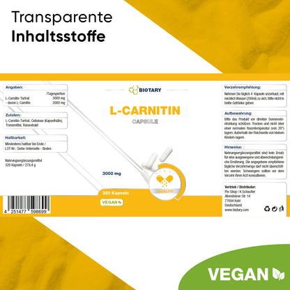 320 capsule di L-carnitina