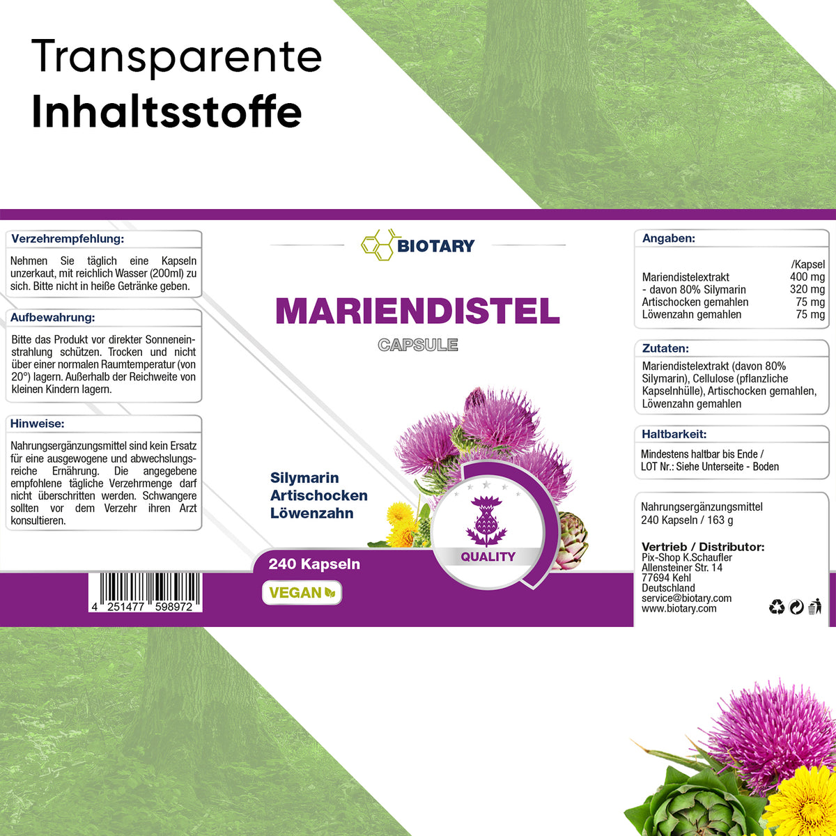 Mariendistel 240 Kapseln