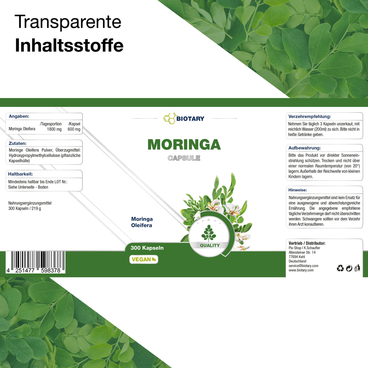Moringa Oleifera – 300 capsule