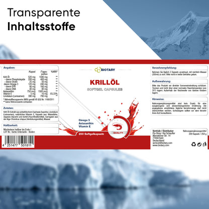 Aceite de krill, 200 cápsulas blandas