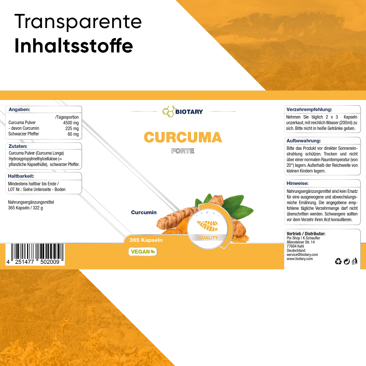 365 capsule di curcuma forte