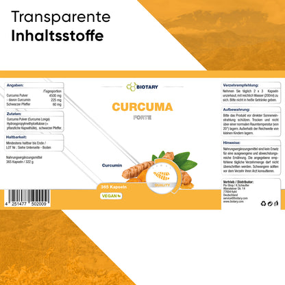 365 capsule di curcuma forte
