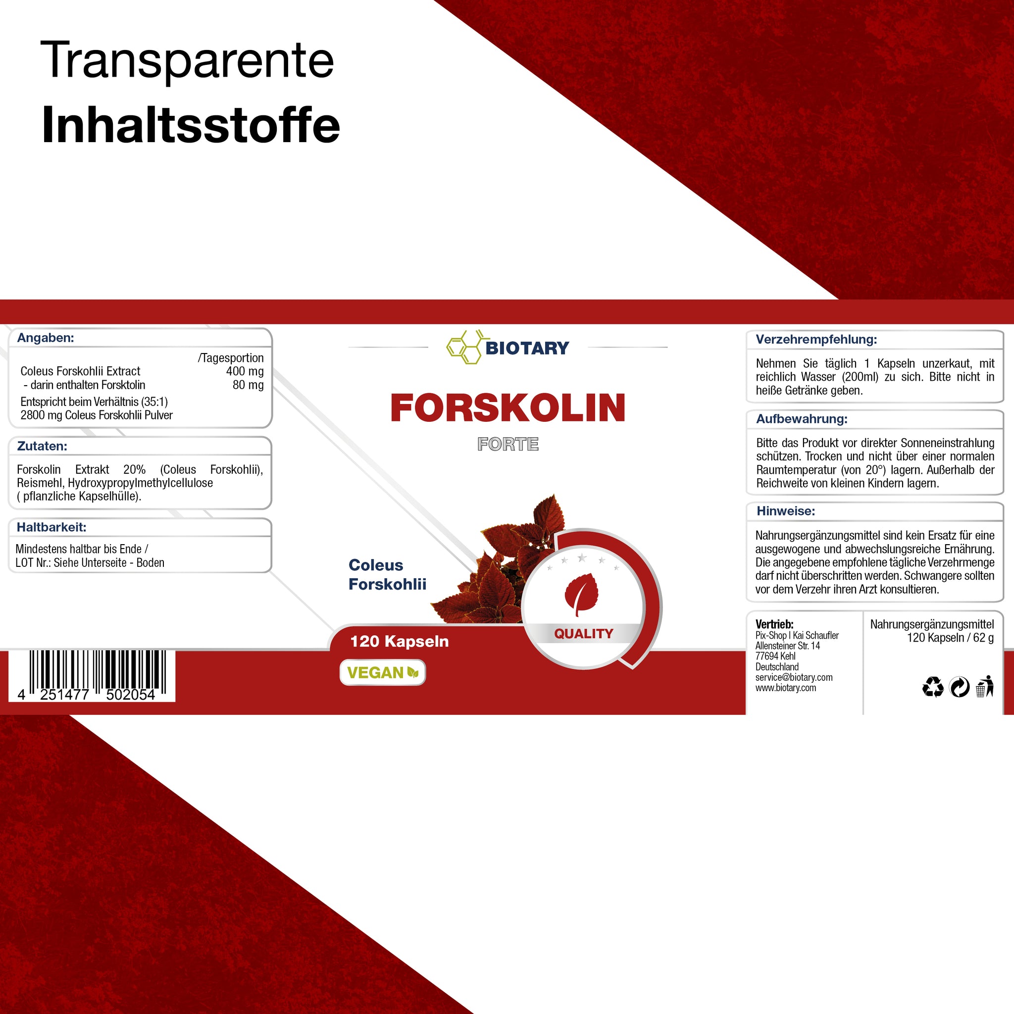 Ekstrakt forskoliny – 120 kapsułek
