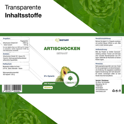 Artischocken Extrakt 365 Kapseln