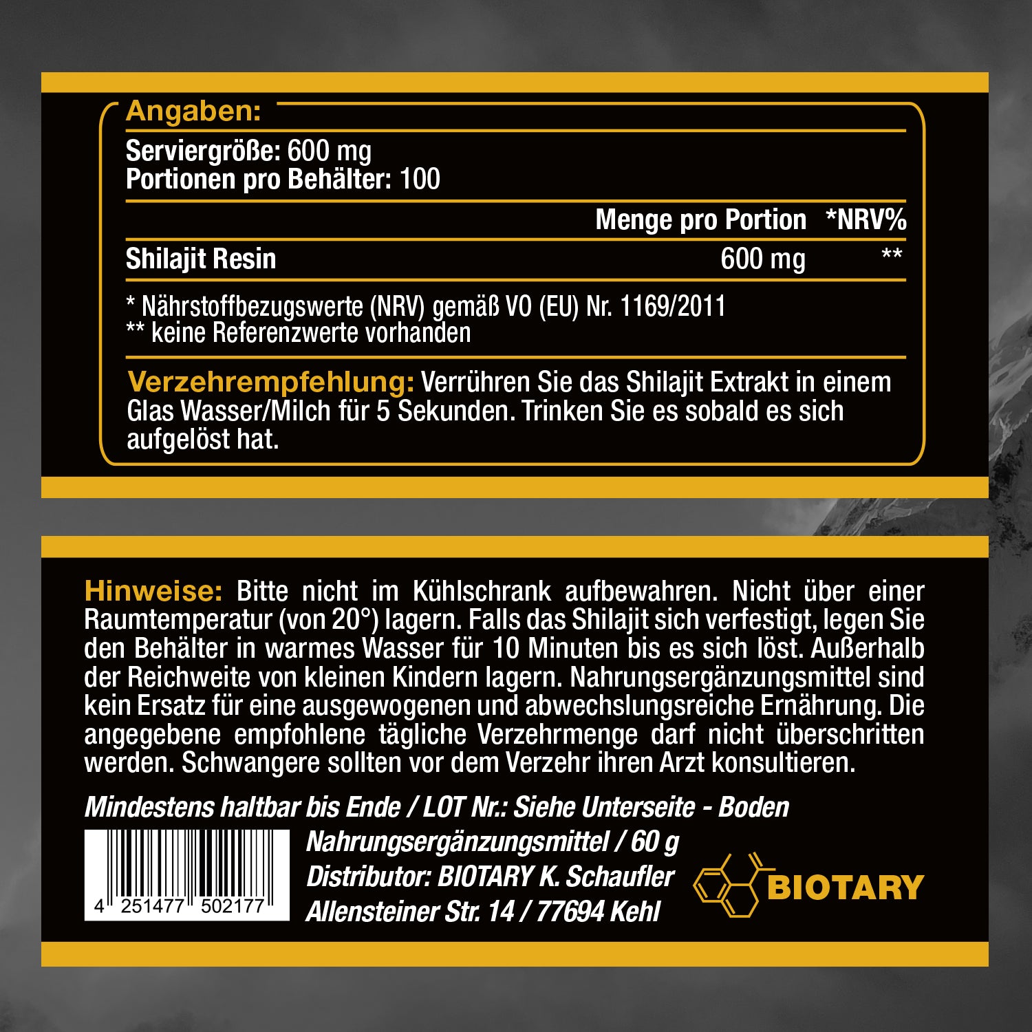Shilajit Gold Standard 60g