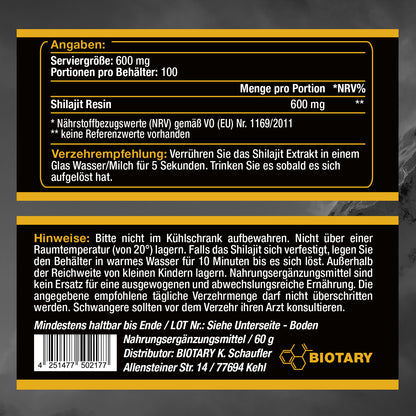 Shilajit Gold Standard 60g