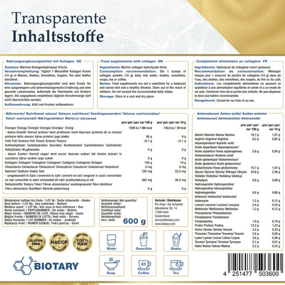 Polvere di collagene marino 600g