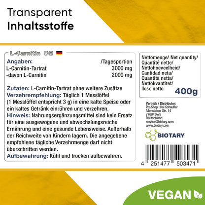 L-carnitina pura 400 g