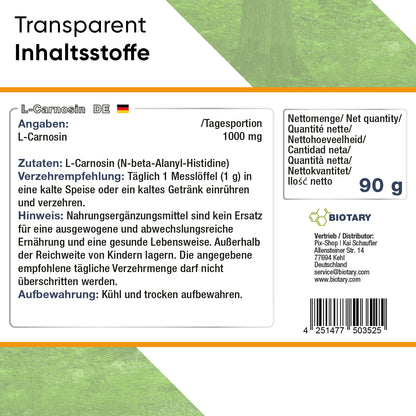 L-carnosinepoeder 90g