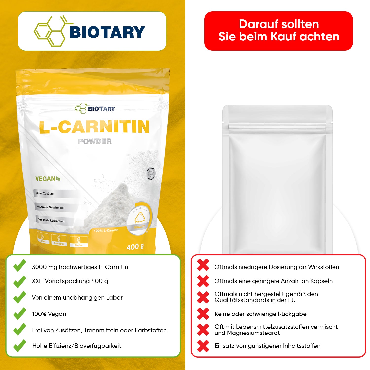 L-carnitina pura 400 g