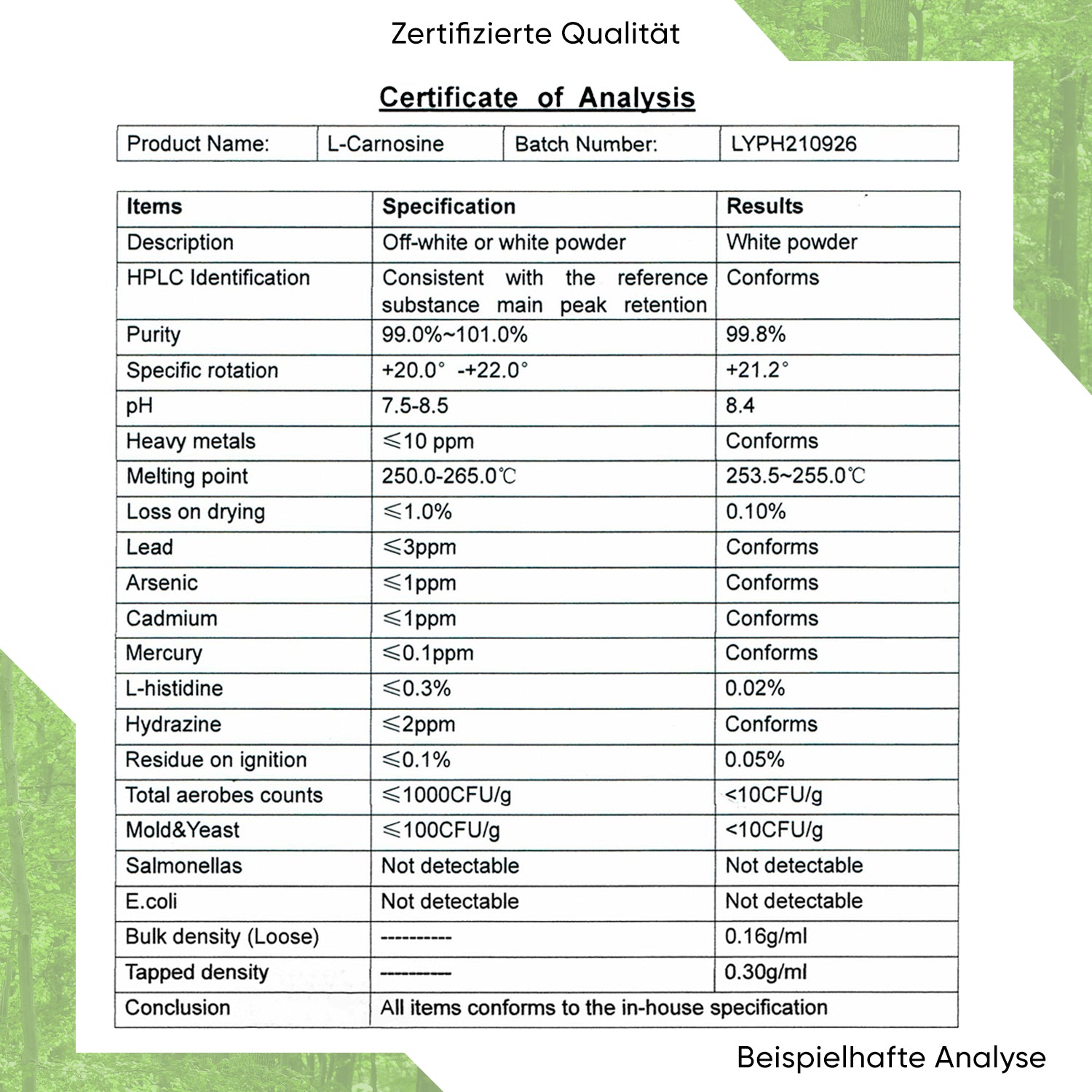 L-carnosinepoeder 90g