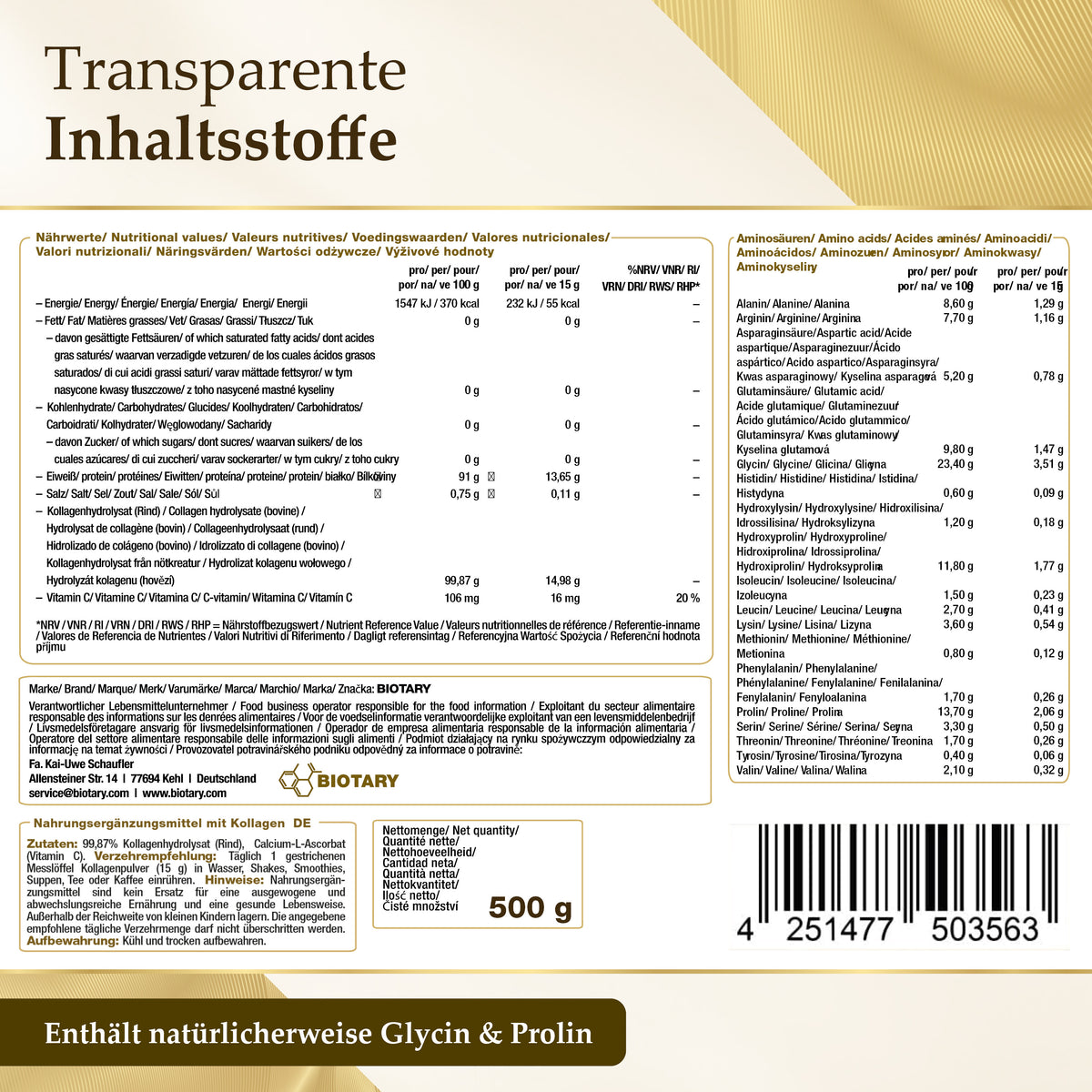 Colágeno hidrolizado con vitamina C 500g