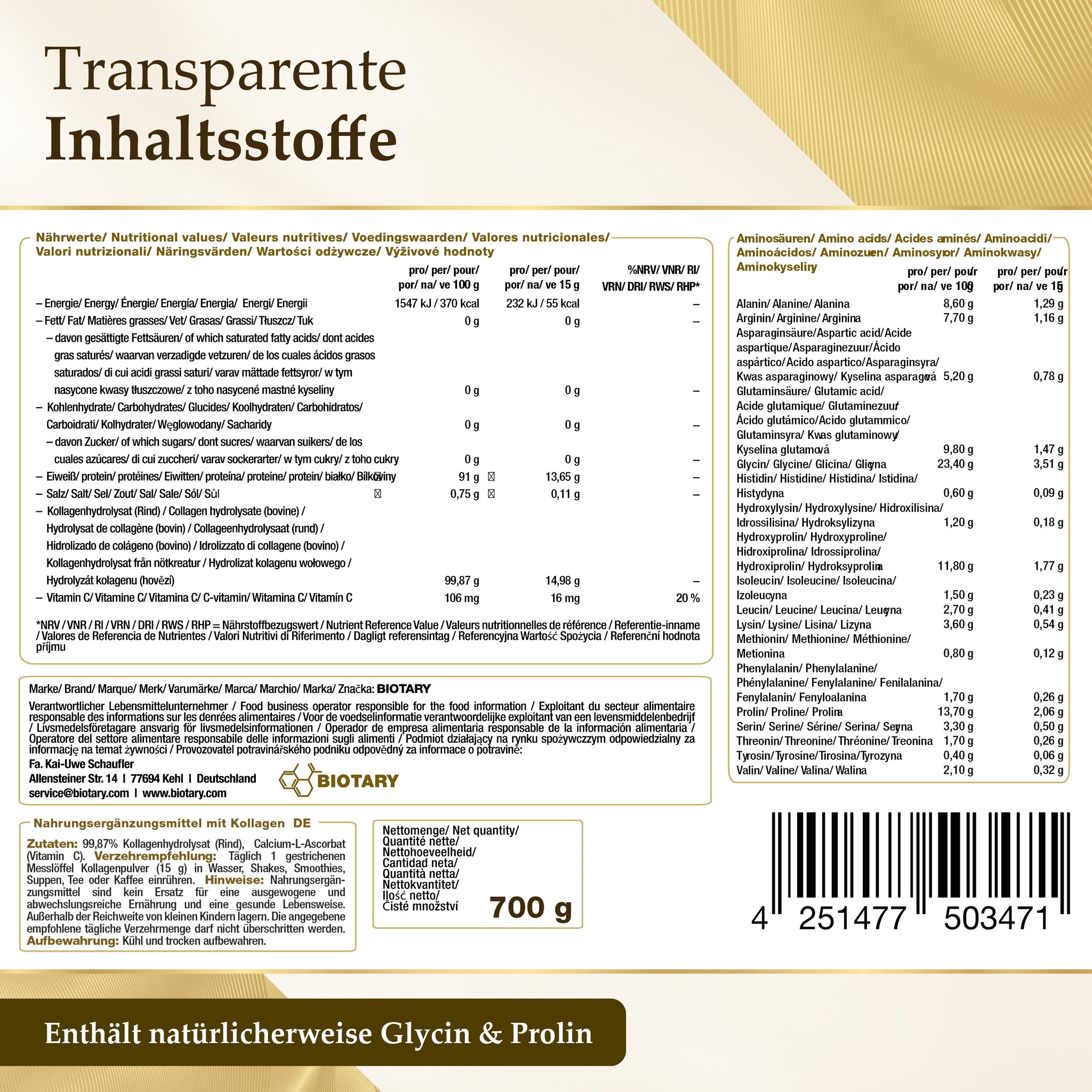 Collagène hydrolysé avec vitamine C 700g